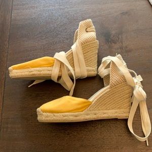 Soludos Marigold Ankle Wrapped Espadrille Wedges